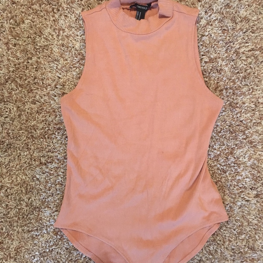F21 Tan One-Piece & Dark Wash Denim Flare Jeans